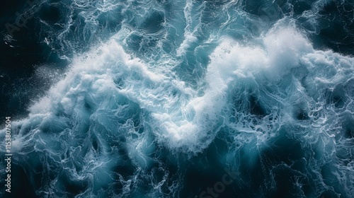 A large wave crashing into the ocean