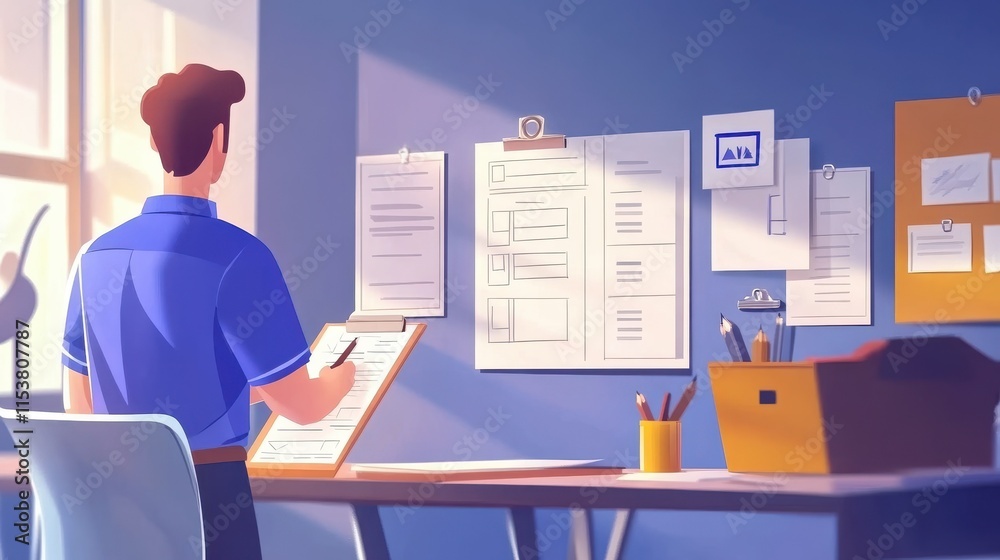 Project management, goal completion, to do list. Questionnaire survey answering. Business organization tool. Office manager with checklist and pencil. Vector isolated concept metaphor illustration Project management, goal completion, to do list. Questionnaire survey answering. Business organization tool. Office manager with checklist and pencil. Vector isolated concept metaphor illustration