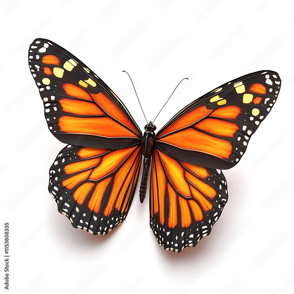Fototapeta premium Monarch butterfly close-up in nature macro photography vibrant colors