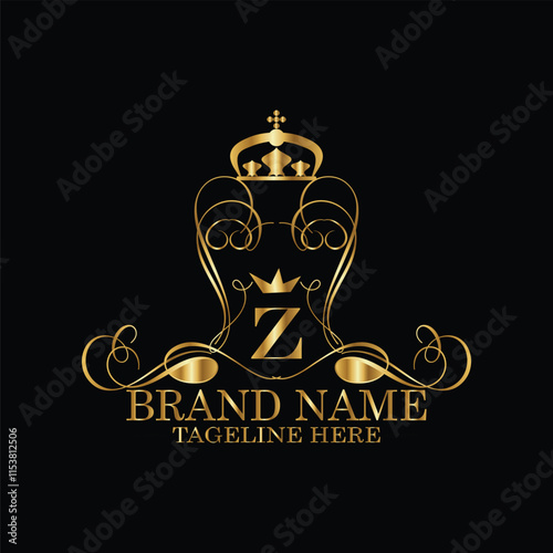 creative  initial  latter z logo design with modern business vector template.  creative isolated z monogram logo design with new latter logo golden color and black background . design of elements  photo