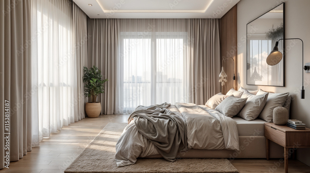 Fototapeta premium modern interior home decor bedroom interior bedroom decor