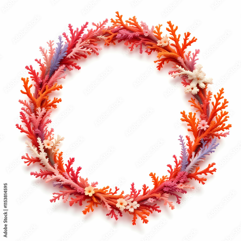 Coral border frame copy space area