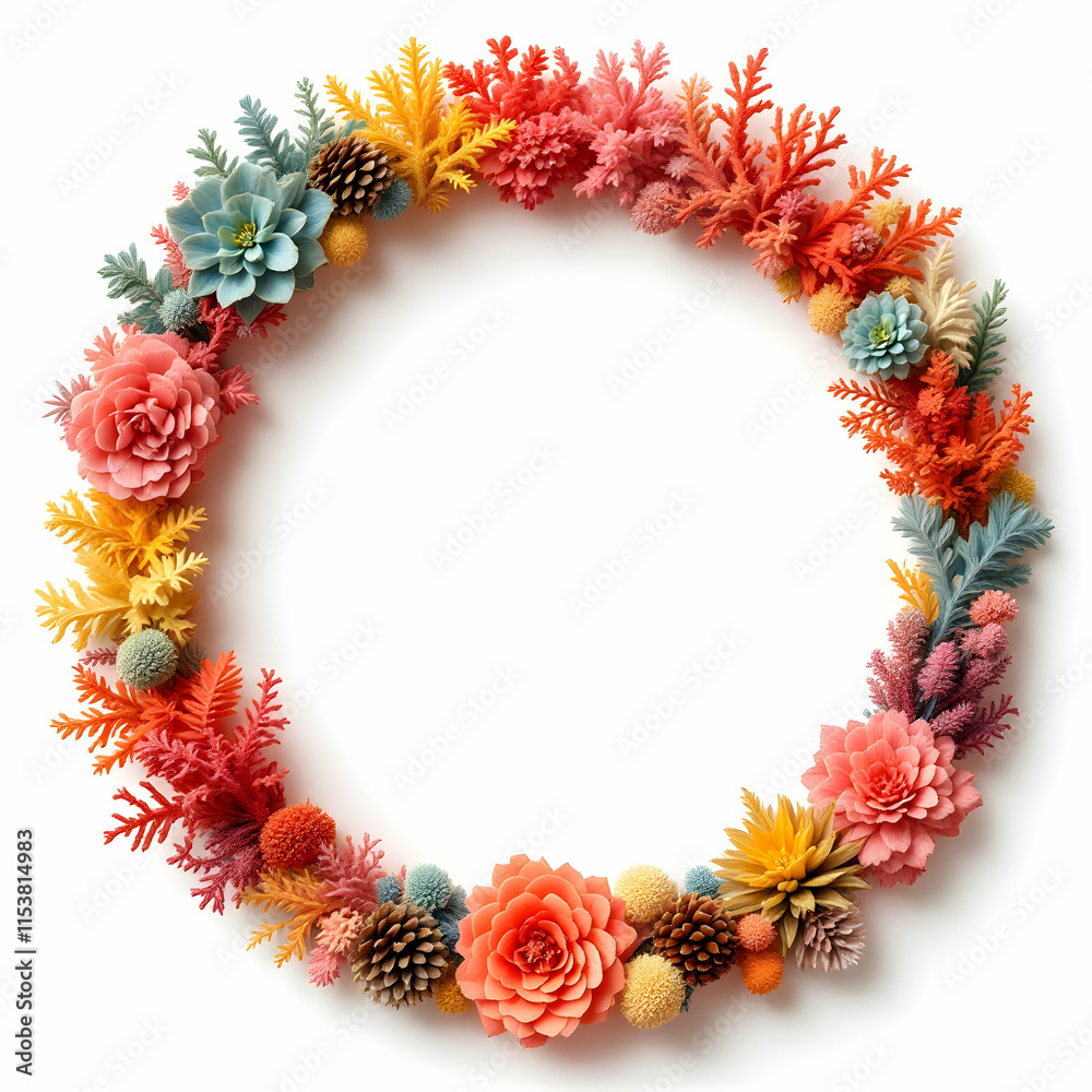 Coral border frame copy space area Coral border frame copy space area