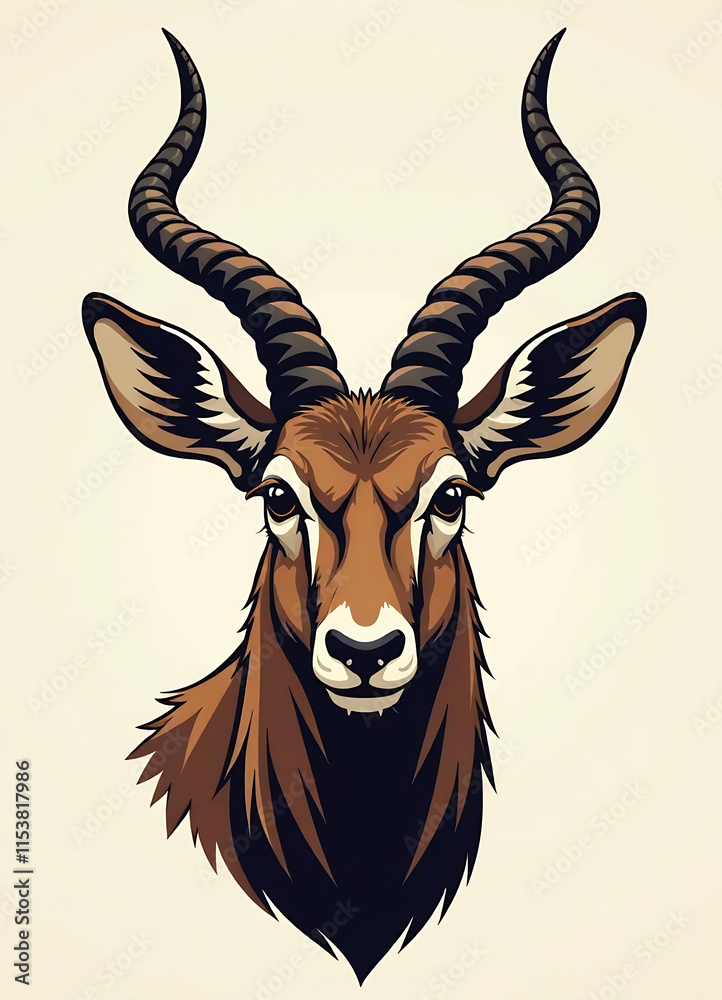 Fototapeta premium gazelle head vector logo template new image
