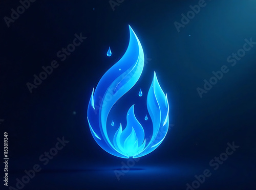 blue fire logo design new image 