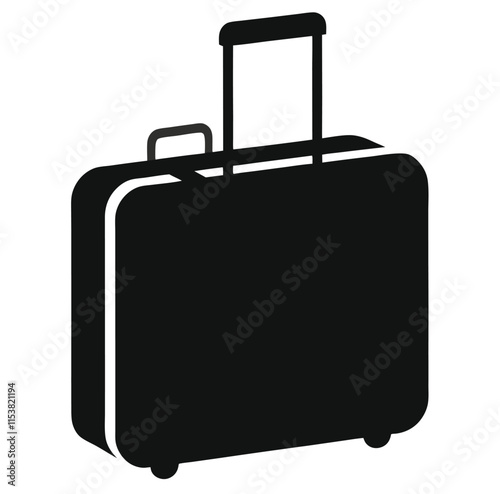 Black Silhouette Suitcase Extended Handle