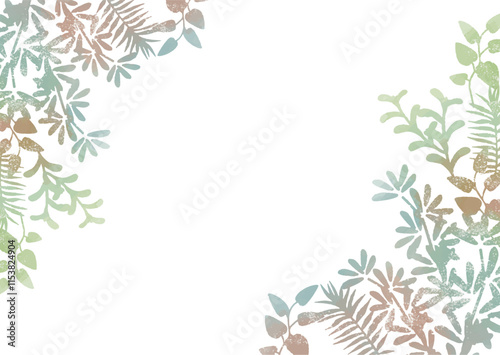 水彩のおしゃれな植物フレーム