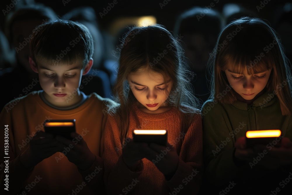 Kids engage with smartphones during Safer Internet Day event promoting online safety in the digital landscape