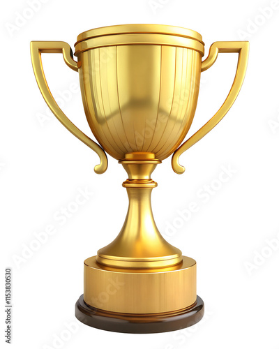 gold cup isolated cut out on the transparent background