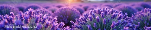 Pasture of purple flowers with silvery-gray stems, lavandula stoechas, , purple hues