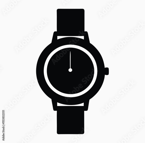 Classic Wristwatch Silhouette, Bold Design, EPS