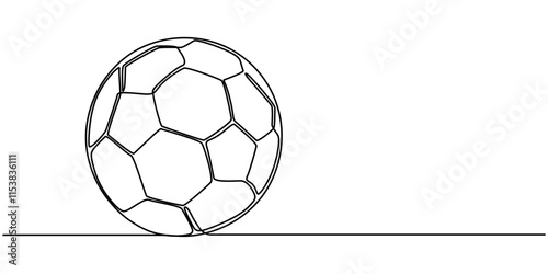 Soccer Ball in a continuous one line art. illustration vector eps 10, continuous line drawing soccer ball illustration vector isolated drawn, Black and White of soccer ball illustration in a white.