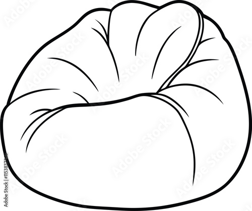 bean bag chair icon vector line art