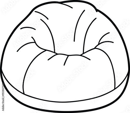 bean bag chair icon vector line art