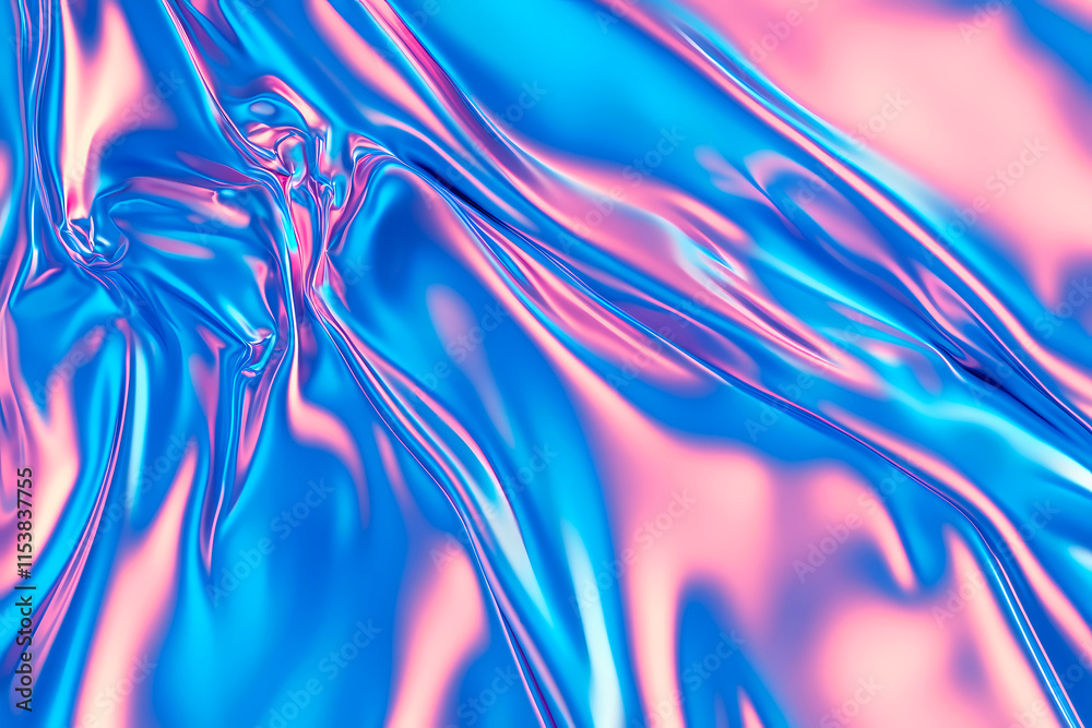 Obraz premium Abstract Fluid Iridescent Holographic Background
