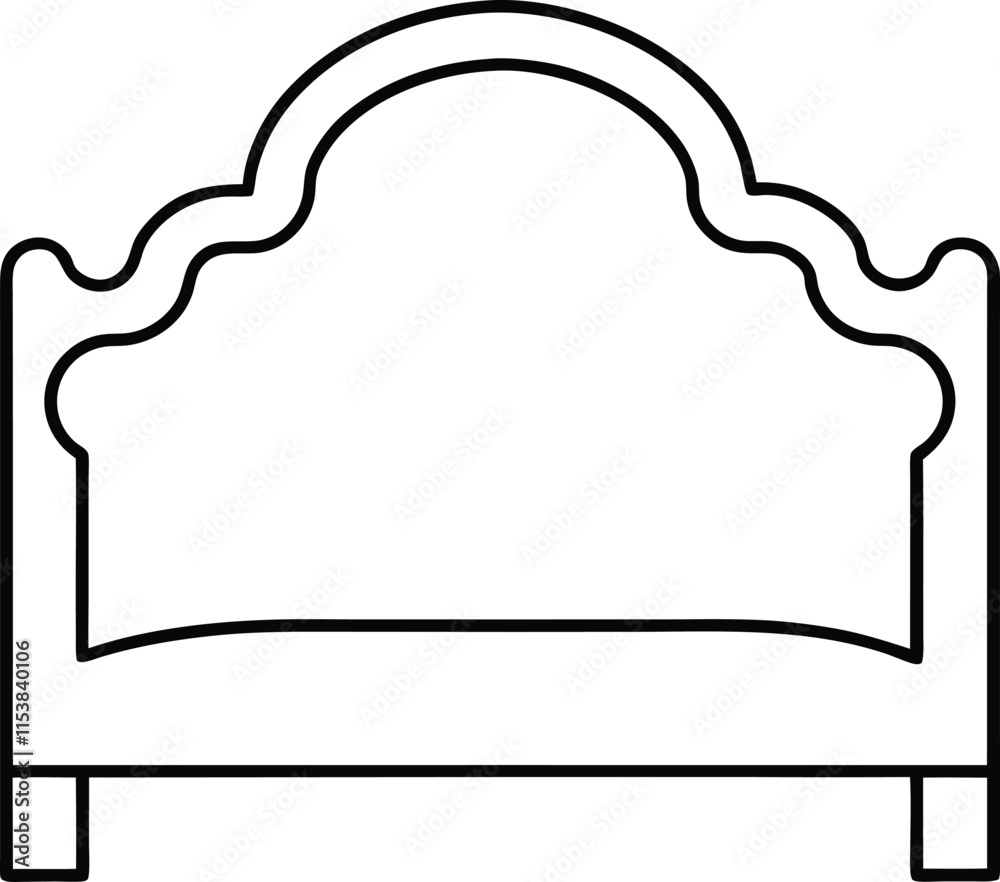 bed icon vector, headboard line art bed icon vector, headboard line art