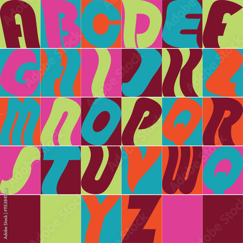 Colorful Alphabet Typography Graphic