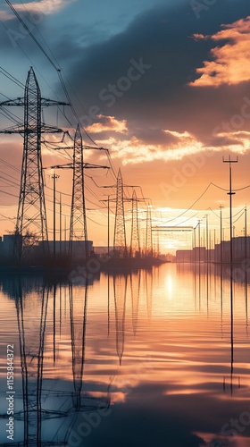 futuristic cityscape preparing for magnetic storm-induced power outages