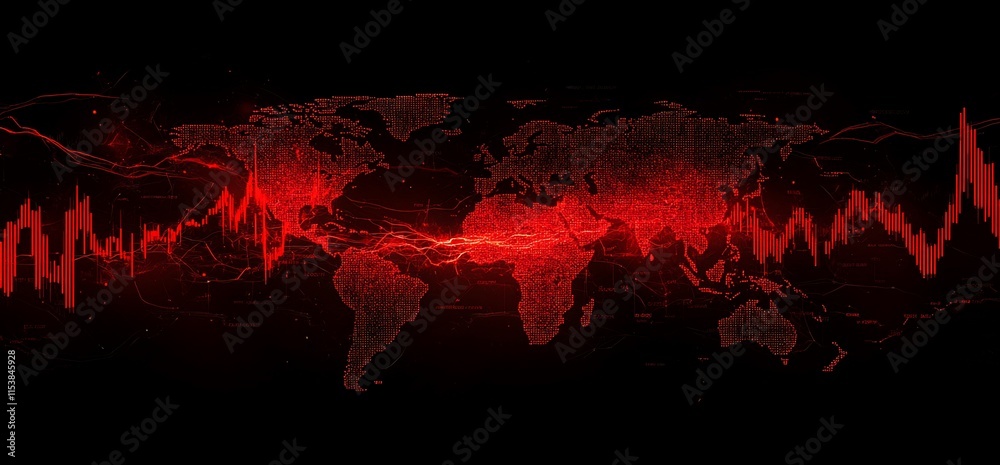 A stylized world map with a heartbeat line, symbolizing global connectivity. A stylized world map with a heartbeat line, symbolizing global connectivity.