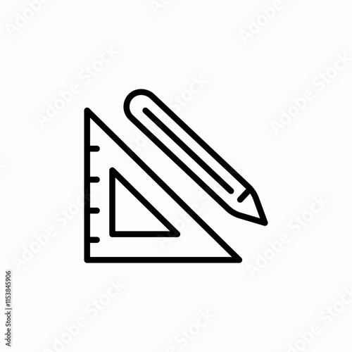 corner ruler pencil icon sign vector