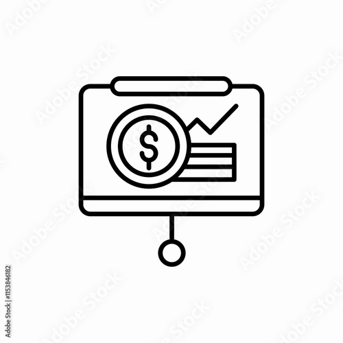 finance presentation icon sign vector