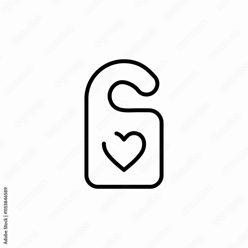 honeymoon door handle sign heart icon sign vector honeymoon door handle sign heart icon sign vector