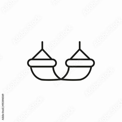 hammock sleep icon sign vector