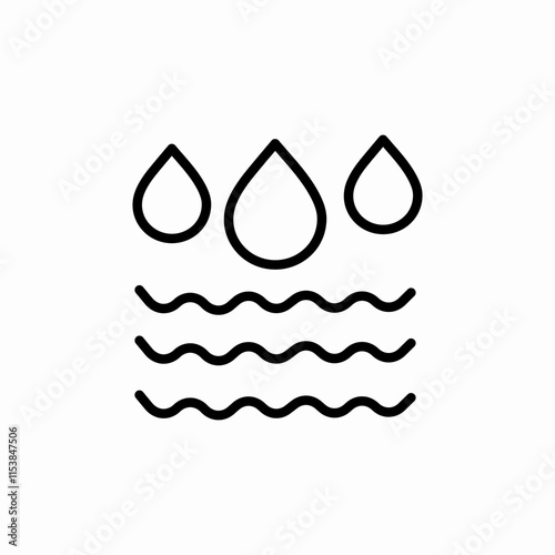 rain sea icon sign vector