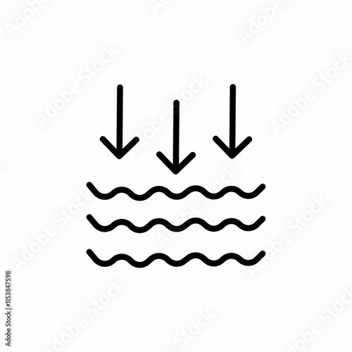 sea water depth icon sign vector