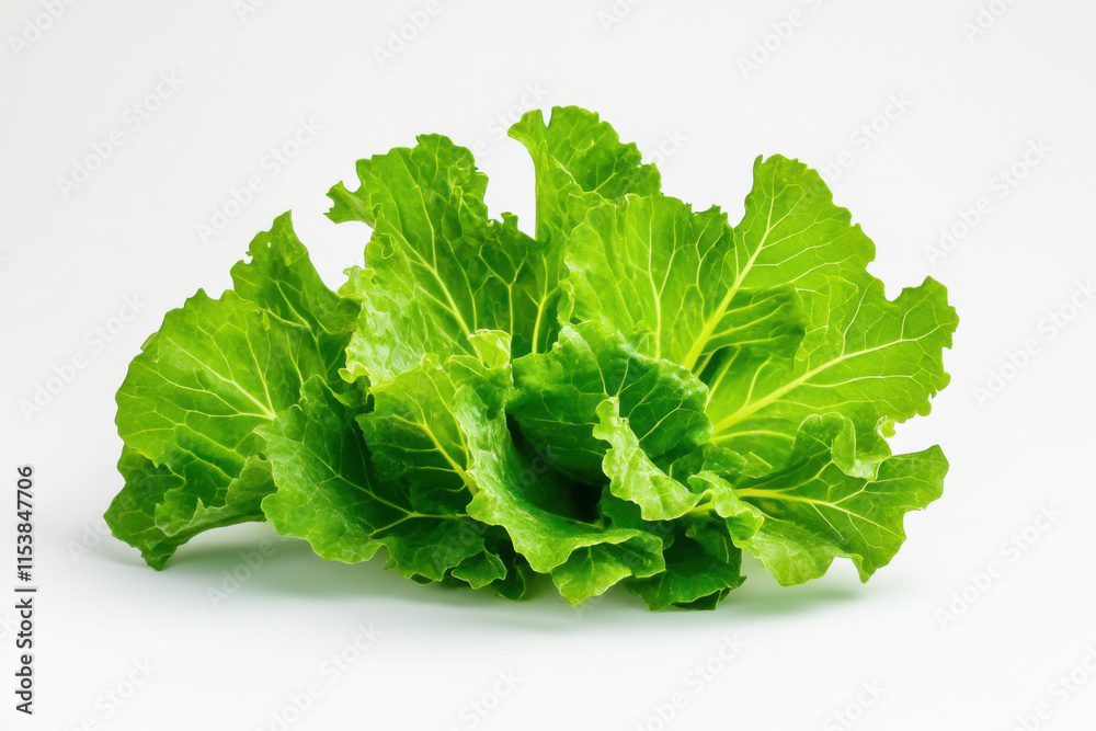 Fresh green lettuce leaves with crisp texture and vibrant color Fresh green lettuce leaves with crisp texture and vibrant color
