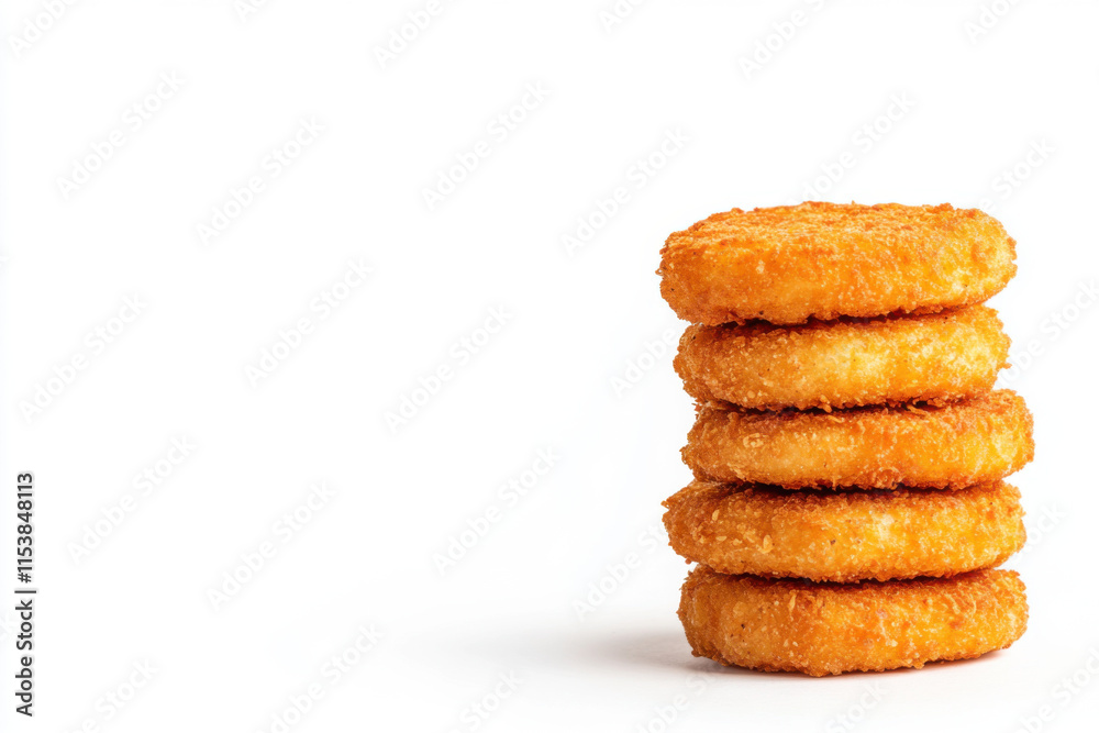 Crispy fried fish sticks stacked neatly, perfect for delicious meal Crispy fried fish sticks stacked neatly, perfect for delicious meal