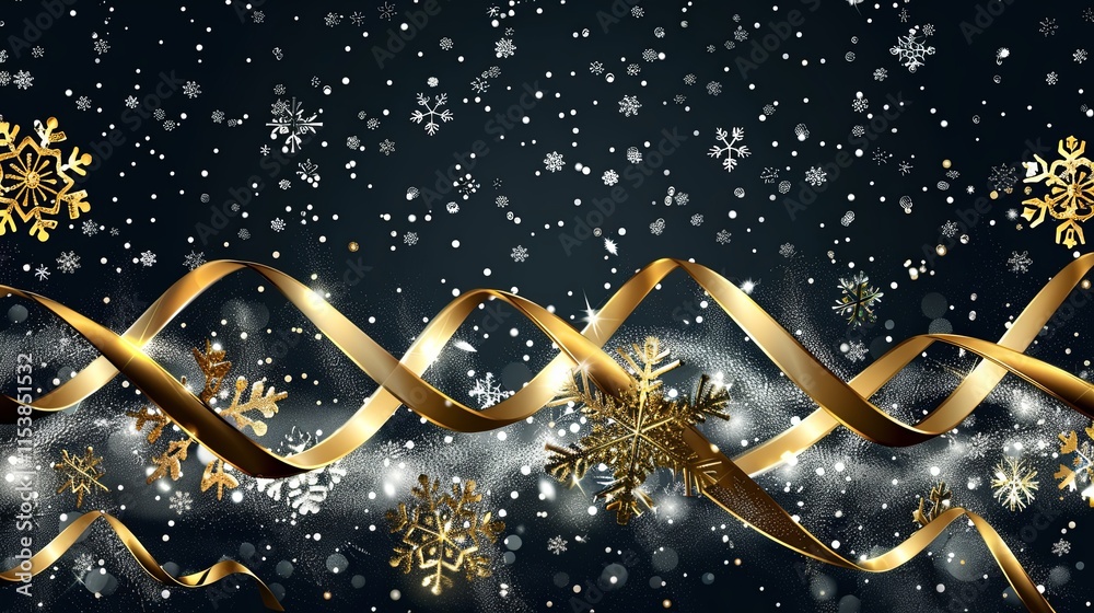 Naklejka premium Festive winter snowflakes