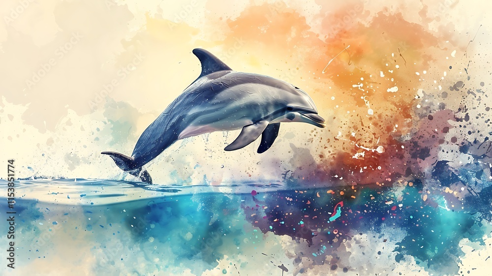 Fototapeta premium dolphin jumping out of water