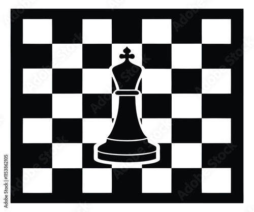 Chessboard Silhouette: Game Strategy Graphic