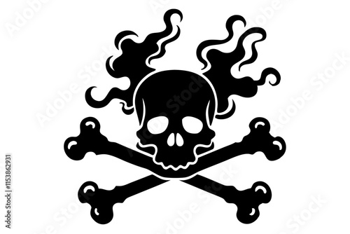 Skull and crossbones vector illustration.