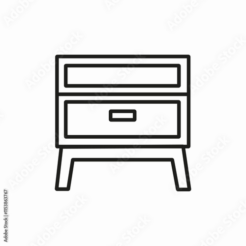 nightstand drawer icon sign vector