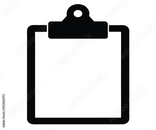 Black Silhouette Clipboard Icon Vector EPS