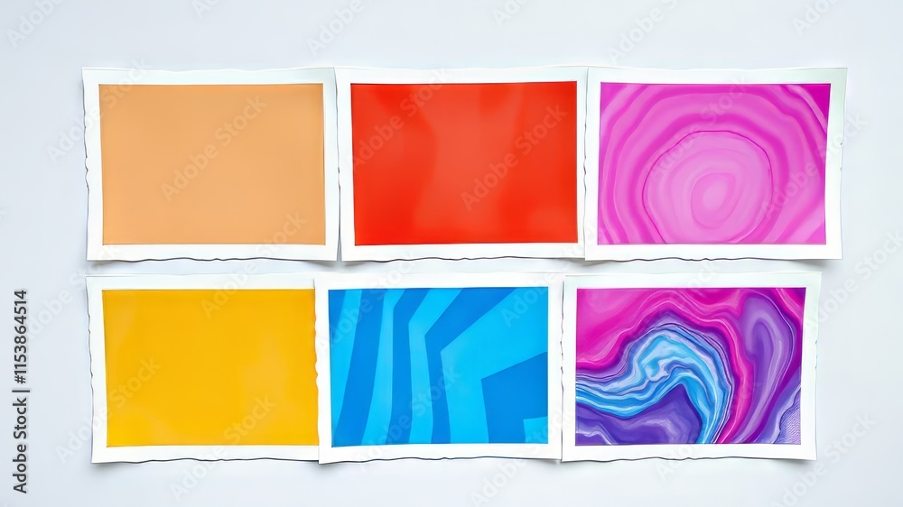 Naklejka premium Colorful Rectangular Paper Stickers - Design Collection