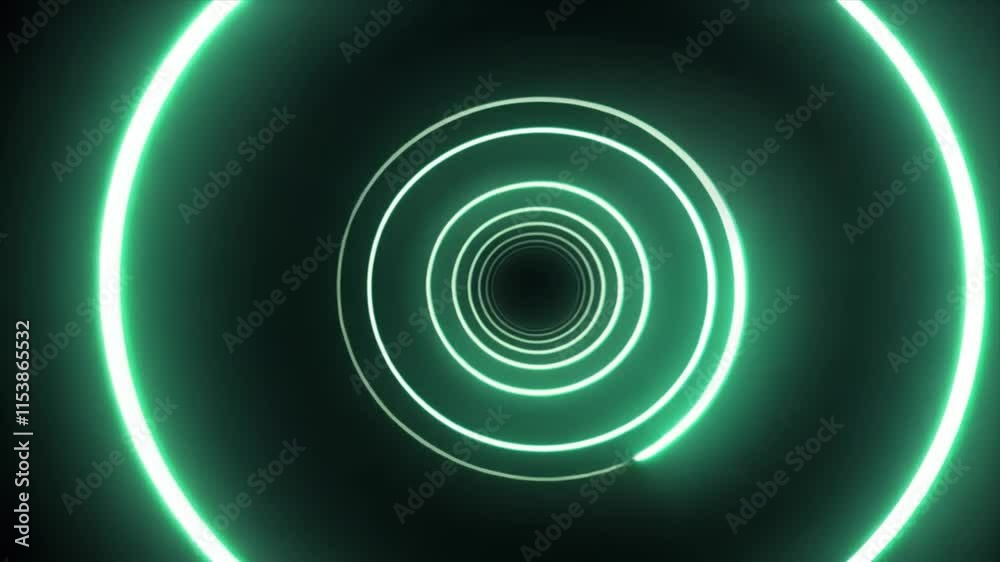 Abstract Green Neon Circle Tunnel Abstract Green Neon Circle Tunnel