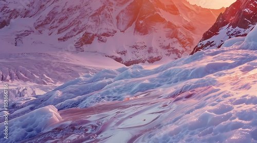 Glaciers are massive, slow-moving rivers of ice that form in regions where snow accumulates over time, compacting under its own weight into dense ice. Found primarily in polar regions 