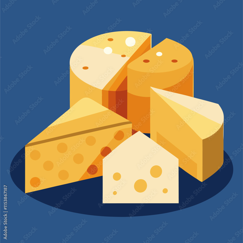 Delicious pieces of cheese