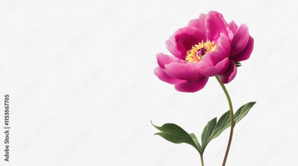 Single pink peony flower on white background. (1) Single pink peony flower on white background. (1)