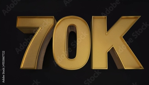 70k 3D blue text of black background image photo