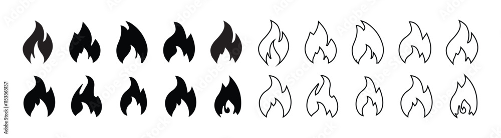 Fire icon vector set. Fire Flame Icon Set Symbol of Fire. Fire flame clipart design illustration Fire icon vector set. Fire Flame Icon Set Symbol of Fire. Fire flame clipart design illustration