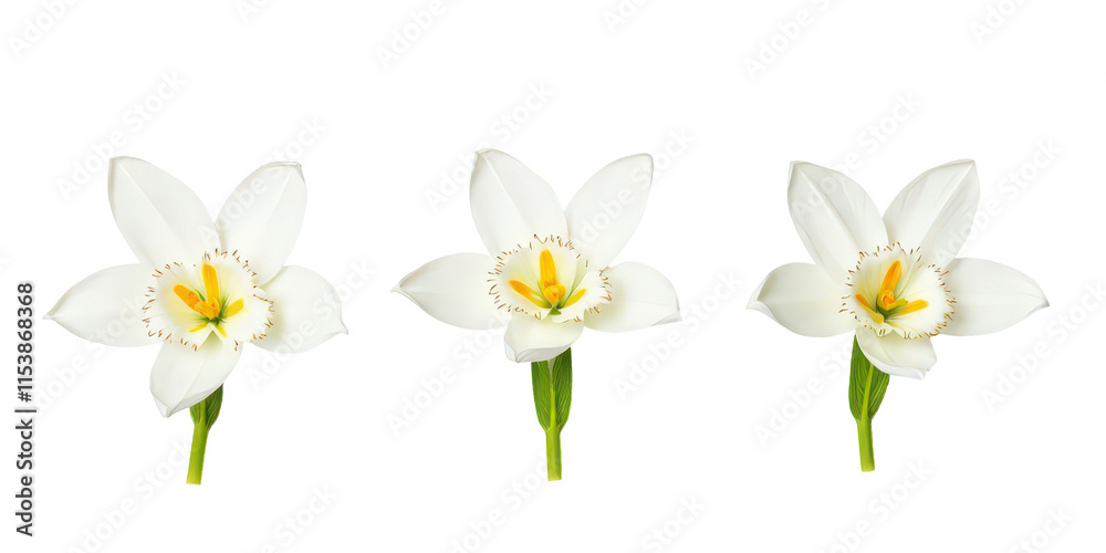 Fototapeta premium Vibrant Collection of Flowers - Artistic Arrangement on Crisp White Background for Creative Projects the product image shot (transparent) , print, banner