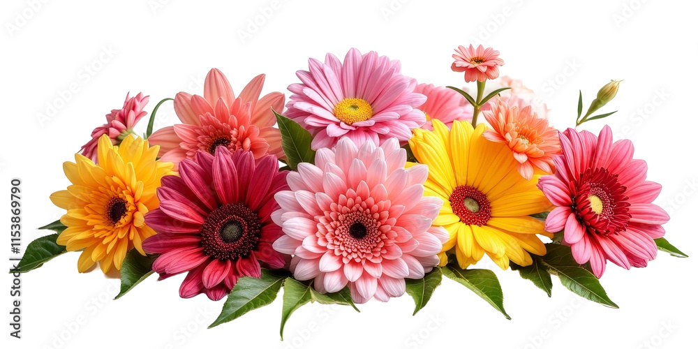 Vibrant Collection of Flowers - Artistic Arrangement on Crisp White Background for Creative Projects the product image shot (transparent) , print, banner Vibrant Collection of Flowers - Artistic Arrangement on Crisp White Background for Creative Projects the product image shot (transparent) , print, banner