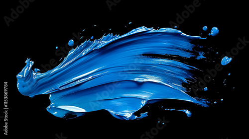 Dynamic Blue Paint Splash Against a Black Background Creating a Striking Visual Effect photo