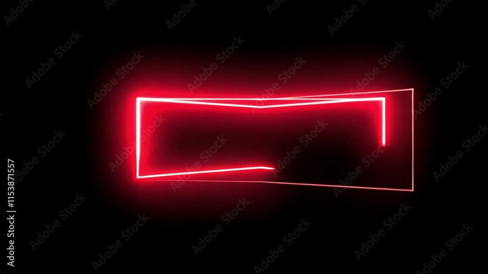 Abstract Red Neon Frame: Glowing Lines and Shapes in Dark Background Abstract Red Neon Frame: Glowing Lines and Shapes in Dark Background
