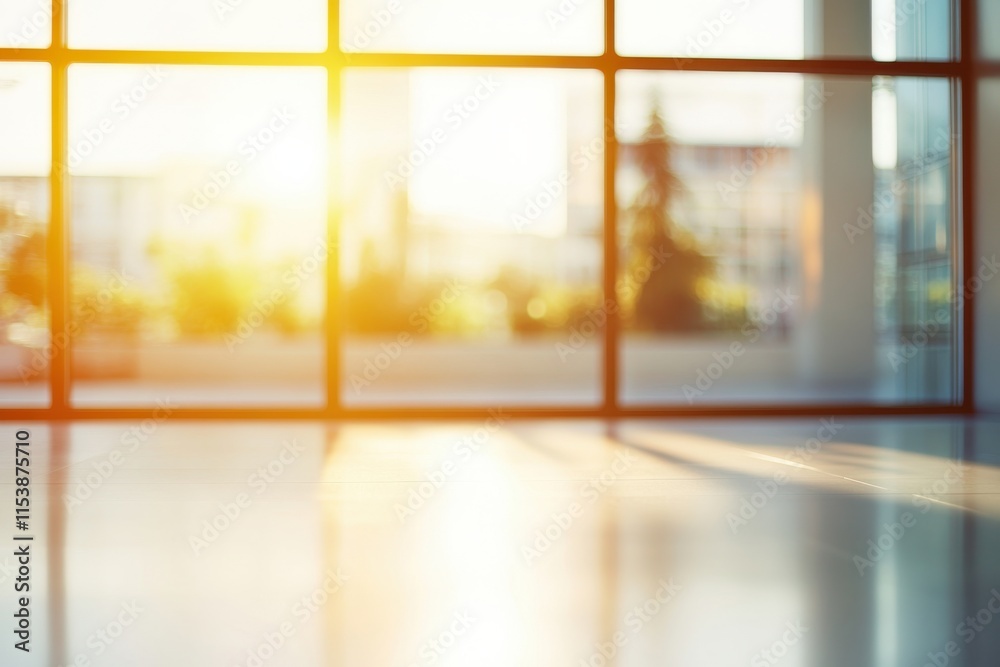 Business office backdrop with sunset view modern environment Business office backdrop with sunset view modern environment