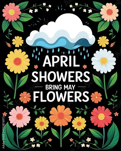 April Showers Bring May Flowers A Colorful Floral Design